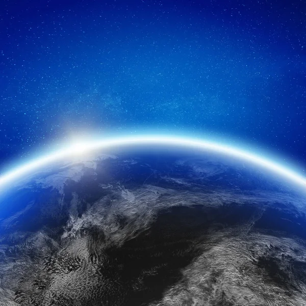 Aero Space Planet Earth Horizon Elements Image Furnished Nasa Rendering — Stock Photo, Image