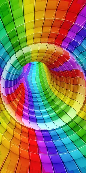 彩虹色技术背景3D 渲染垂直 — 图库照片