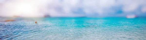 Tropical Bokeh Panorama Ocean Beach — Stock Photo, Image