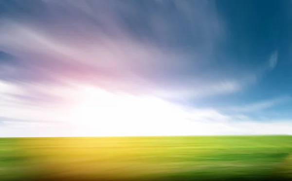Grass Blue Sky Motion Blur Natural Background — Stock Photo, Image