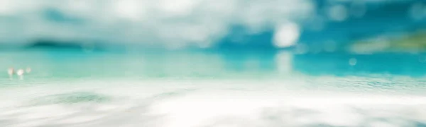Tropischer Strand Verschwommenes Bokeh Panorama — Stockfoto
