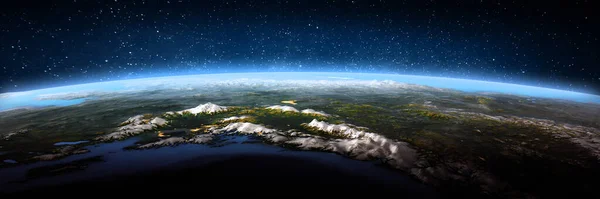 Severní Amerika Aljaška Krajina Vesmíru Prvky Tohoto Obrazu Poskytla Nasa — Stock fotografie