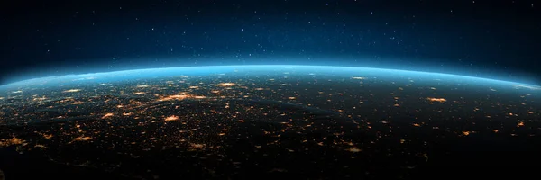 Carpathian, East Europe city lights. Elements of this image furnished by NASA. 3d rendering