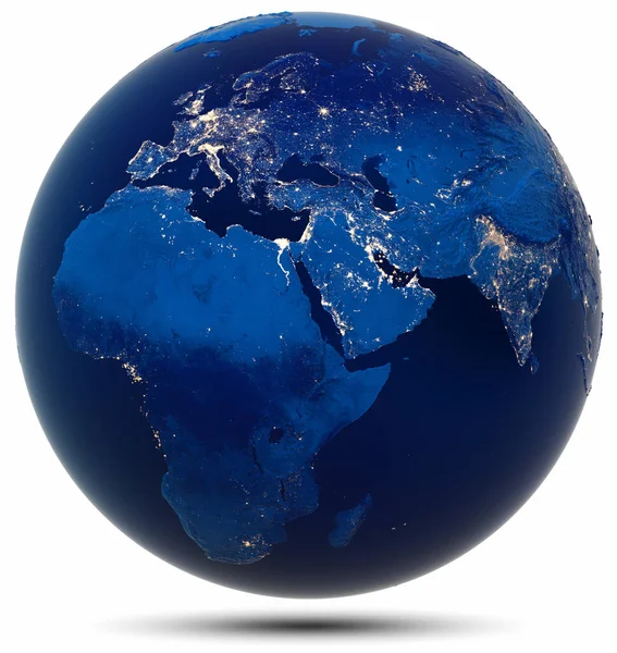 Planeta Tierra Europa África Elementos Esta Imagen Proporcionados Por Nasa —  Fotos de Stock
