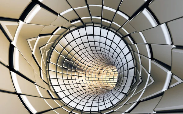 Abstract Tunnel Technologie Achtergrond Rendering — Stockfoto