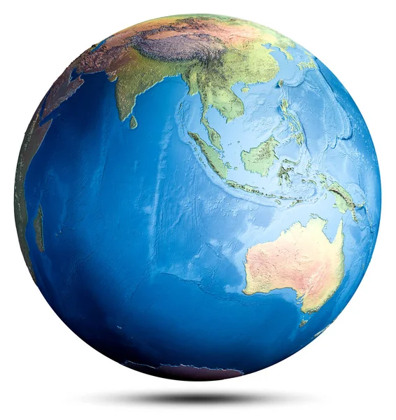 World Globe Planet Map Elements Image Furnished Nasa Rendering — Stock Photo, Image