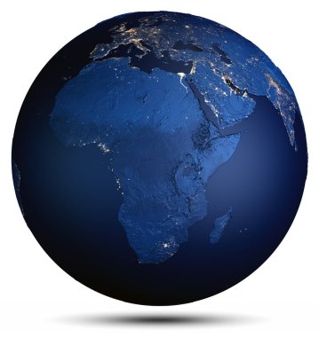 Şehir ışıkları izole edilmiş. Bu görüntünün elementleri NASA tarafından döşenmiştir. 3d oluşturma