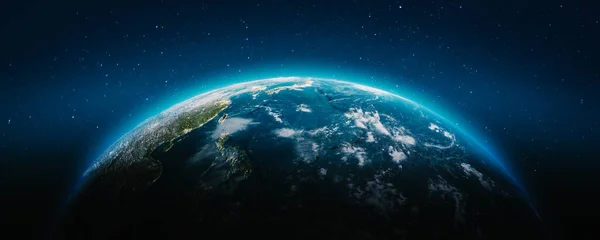 Planeten Jorden Moln Delar Denna Bild Från Nasa Rendering — Stockfoto