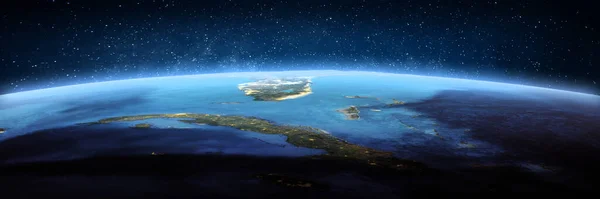 Küba Florida Atlantik Uzaydan Manzara Görüntünün Elementleri Nasa Tarafından Döşenmiştir — Stok fotoğraf