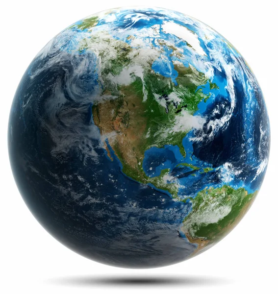 Planète Terre Carte Monde Isolé Éléments Cette Image Fournis Par — Photo