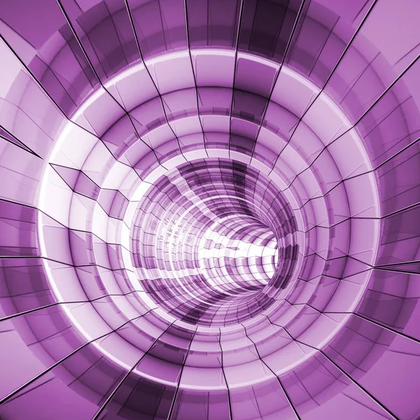 Violet Tunnel Abstracte Achtergrond Rendering — Stockfoto