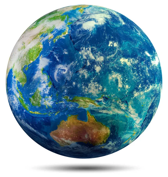 Planet Earth Oceania Elements Image Furnished Nasa Rendering — Stock Photo, Image