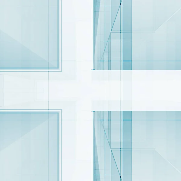 Abstrato Vidro Azul Conceito Futurista Renderização — Fotografia de Stock
