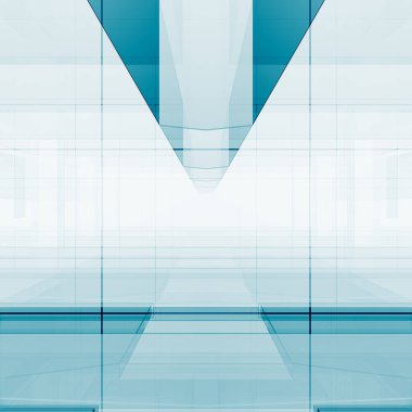 Mavi cam futuristik konsepti 3d render soyut