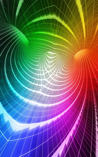 彩虹色技术背景3D 渲染垂直 — 图库照片