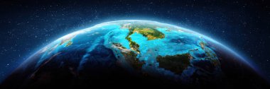 Güneydoğu Asya hava haritası. Bu görüntünün elementleri NASA tarafından döşenmiştir. 3d oluşturma