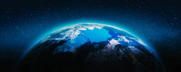 Maa Planeetta Matkustaa Elementit Tämän Kuvan Kalustettu Nasa Renderointi — kuvapankkivalokuva