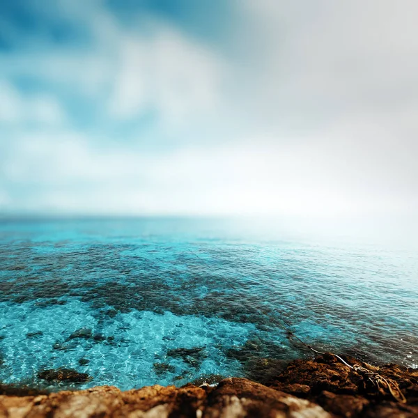 热带模糊海滩海洋天堂 — 图库照片