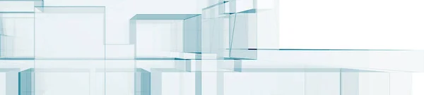 Vidro Azul Contemporâneo Fundo Horizontal Renderização — Fotografia de Stock