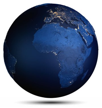 Şehir ışıkları izole edilmiş. Bu görüntünün elementleri NASA tarafından döşenmiştir. 3d oluşturma