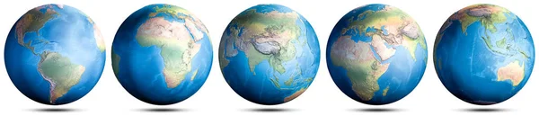 World Globe Planet Map Set Elements Image Furnished Nasa Rendering — Stock Photo, Image