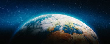 Dünya gezegeni - Avrupa. Bu görüntünün elementleri Nasa tarafından döşenmiştir. 3d oluşturma