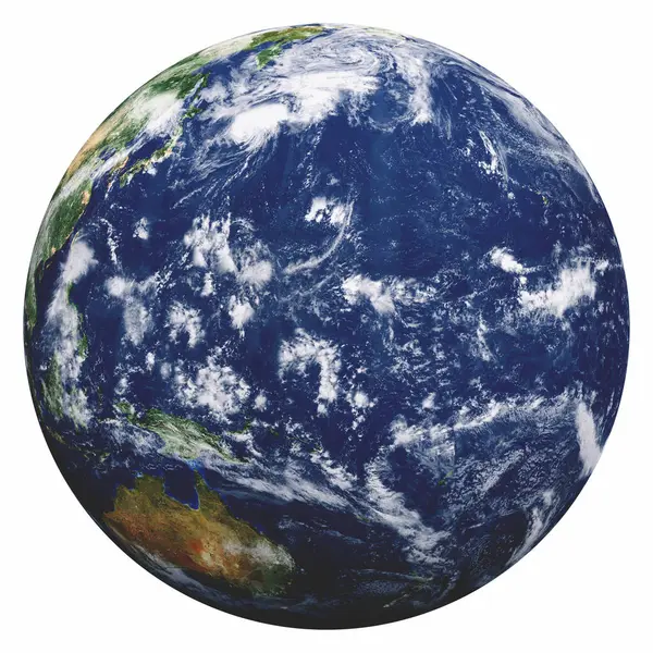 Planet Earth White Elements Image Furnished Nasa Rendering — Stock Photo, Image