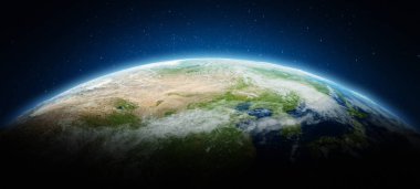 Çin, Japonya, Kore - Dünya gezegeni. Bu görüntünün elementleri NASA tarafından döşenmiştir. 3d oluşturma