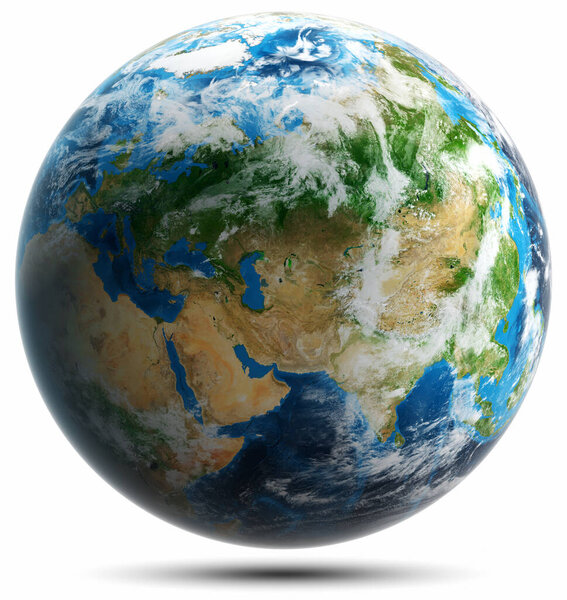 Planet Earth Globe World Map Isolated Elements Image Furnished Nasa — Stock Photo, Image