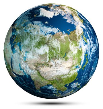 Dünya gezegeni Dünya harita küresi. Bu görüntünün elementleri NASA tarafından döşenmiştir. 3d oluşturma