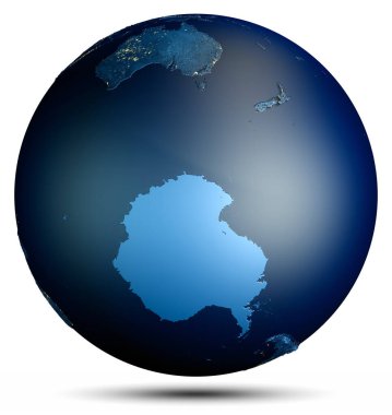 Dünya gezegeni ışıkları. Bu görüntünün elementleri NASA tarafından döşenmiştir. 3d oluşturma