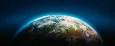 Dünya gezegeni. Nasa tarafından döşenmiş bu görüntü unsurları. 3D render