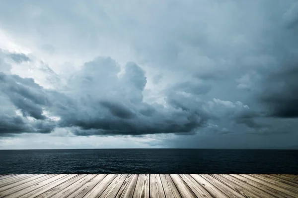 Dunkle Wolken Offenen Ozean Tropischer Hurrikan Und Meeressturm — Stockfoto