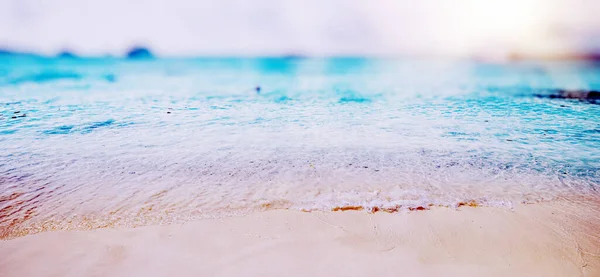Tropical Bokeh Panorama Ocean Beach — Stock Photo, Image