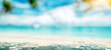 Tropik bulanık plaj manzarası arka planı