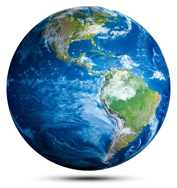 Earth Globe World Map Elements Image Furnished Nasa Rendering — Stock Photo, Image
