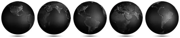 Earth Planet Globe World Set Elements Image Furnished Nasa Rendering — Stock Photo, Image