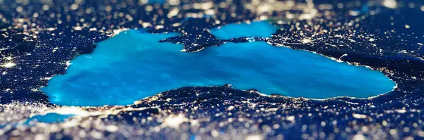 Black Sea Tilt Shift Panorama Elements Image Furnished Nasa Rendering — Stock Photo, Image