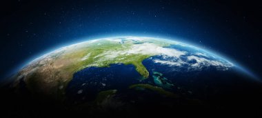 Amerika, Birleşik Devletler - Dünya gezegeni. Bu görüntünün elementleri NASA tarafından döşenmiştir. 3d oluşturma