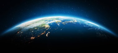 Asya seyahat haritası. Bu görüntünün elementleri NASA tarafından döşenmiştir. 3d oluşturma