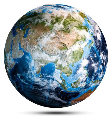 Dünya haritası gezegeni. Bu görüntünün elementleri NASA tarafından döşenmiştir. 3d oluşturma