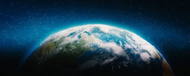 Planet Earth Amerika. Nasa tarafından döşenmiş bu görüntü unsurları. 3D render