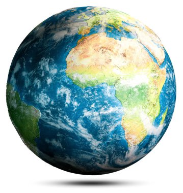 Dünya - Dünya gezegeni. Bu görüntünün elementleri NASA tarafından döşenmiştir. 3d oluşturma