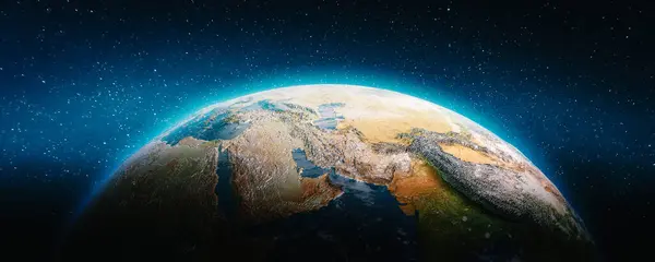 Planet Earth Middle East. Elements of this image furnished by NASA. 3d rendering