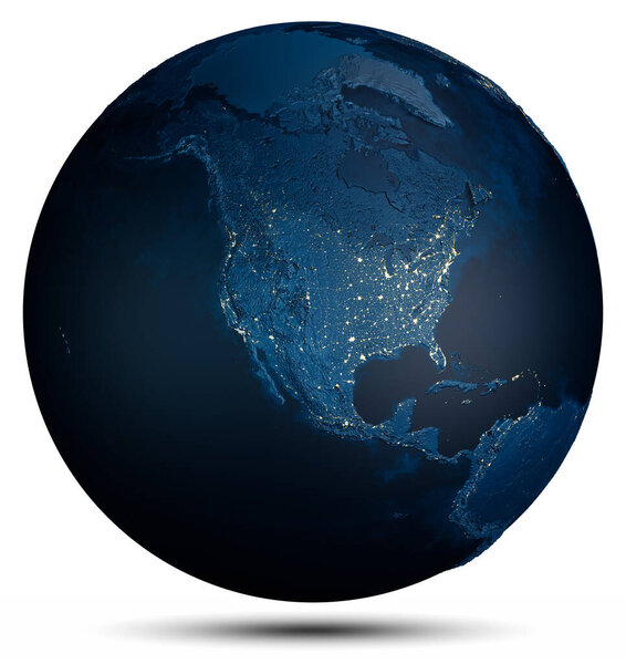 Earth planet globe. Elements of this image furnished by NASA. 3d rendering