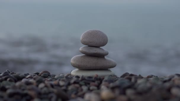 Bananced Stones Stone Beaches Sea — Vídeos de Stock