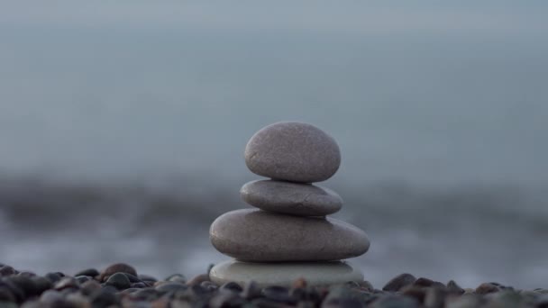 Bananced Stones Stone Beaches Sea — Wideo stockowe