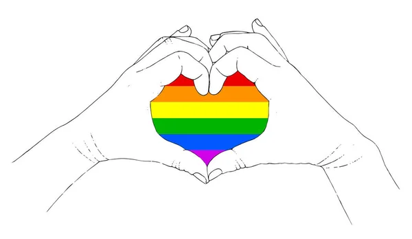 Σημαία Λοατ Σχήμα Καρδιάς Από Χέρια Ζωγραφισμένα Στο Χέρι — Διανυσματικό Αρχείο