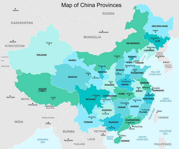 Карта провинций Китая
