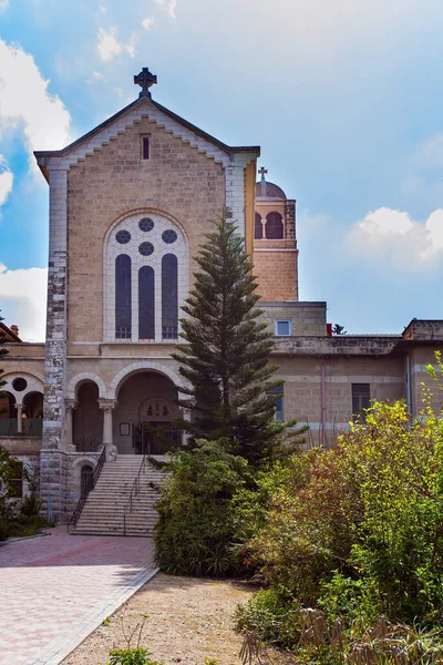Israël Trappist Silent Monastery Latrun Het Prachtige Hoofdportaal Van Het — Stockfoto